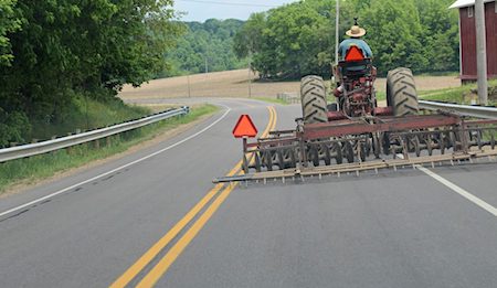 Tractor on the road